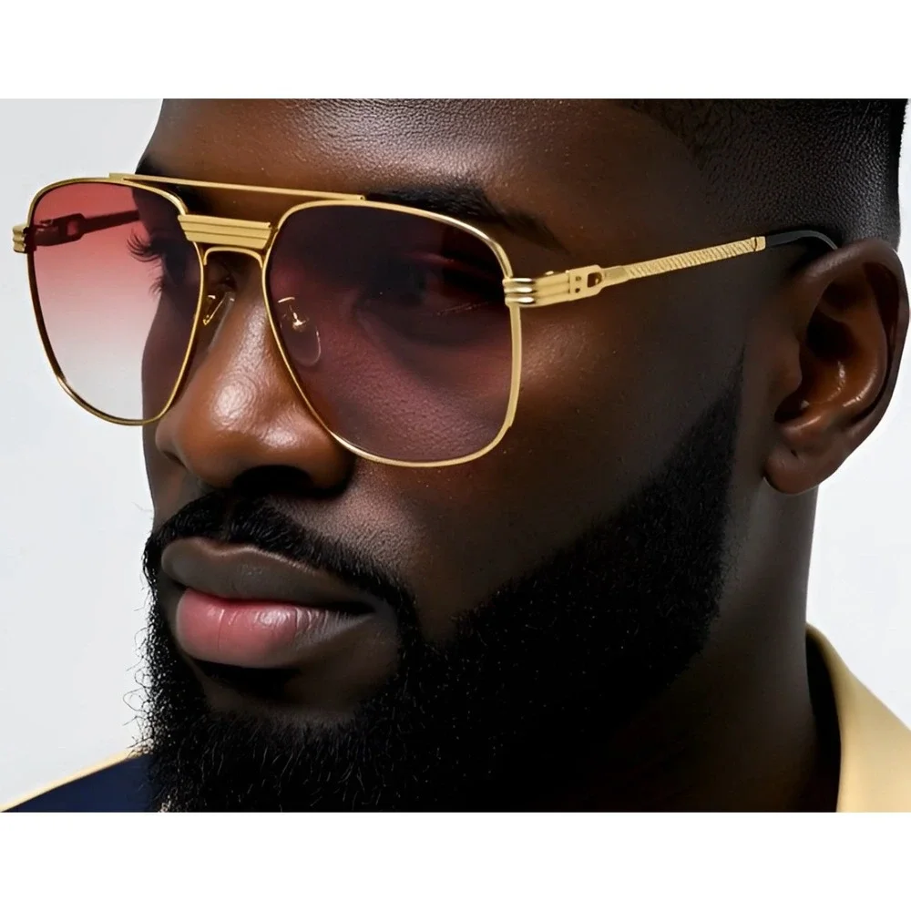 Pink Sunglasses Fashion Men Women Gold Frame Retro Vintage Shades Lentes‎ Gafas